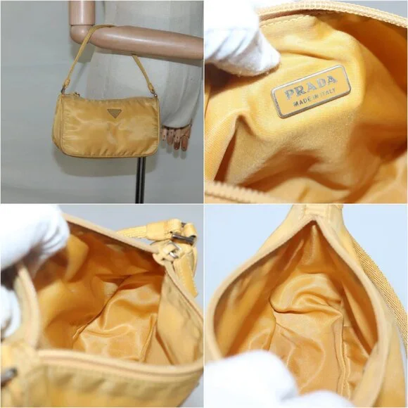PRADA Accessory Pouch Nylon Yellow Auth 117775 - Picture 15 of 16